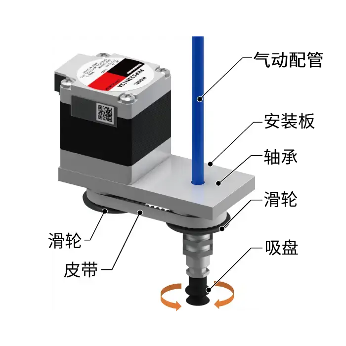  使用传统步进电动机场合下的吸附机构
