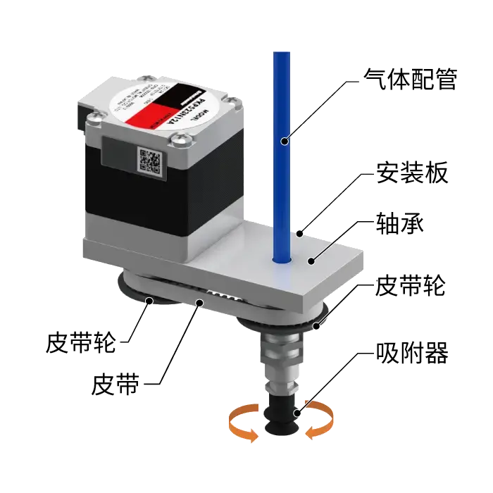 使用传统的步进电动机时的吸附机构