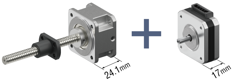 アタッチメントと薄型2相モーターの組み合わせ例