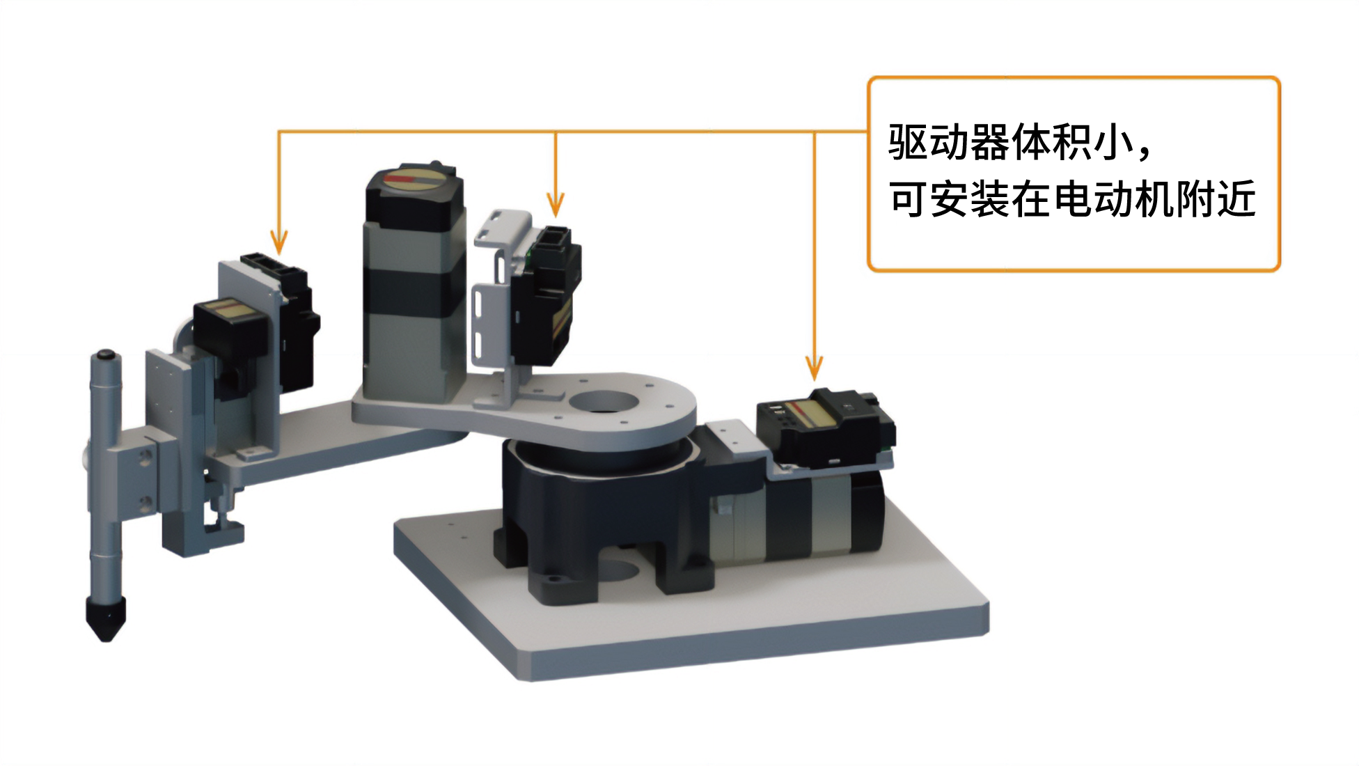 AZD-KR2D安装图「由于驱动器小型，可以安装在电动机附近」