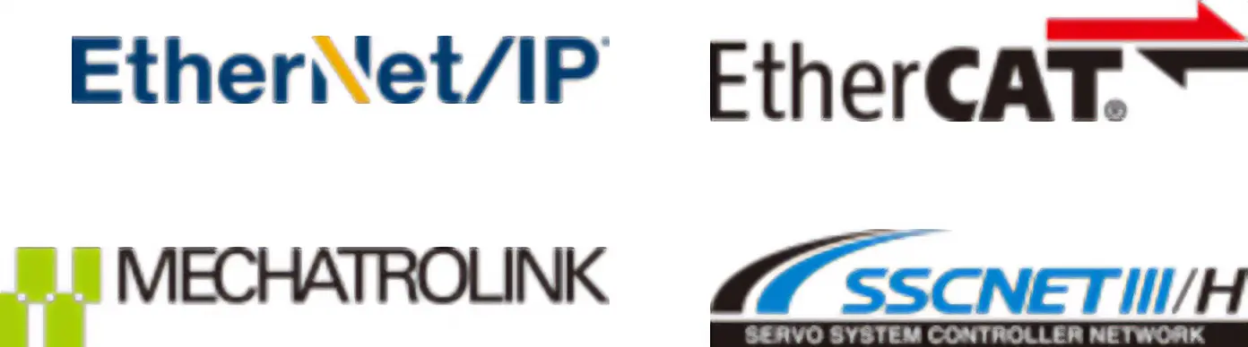 EtherNet/IP、EtherCAT、MECHATROLINK-Ⅲ、SSCNETⅢ/H的标志