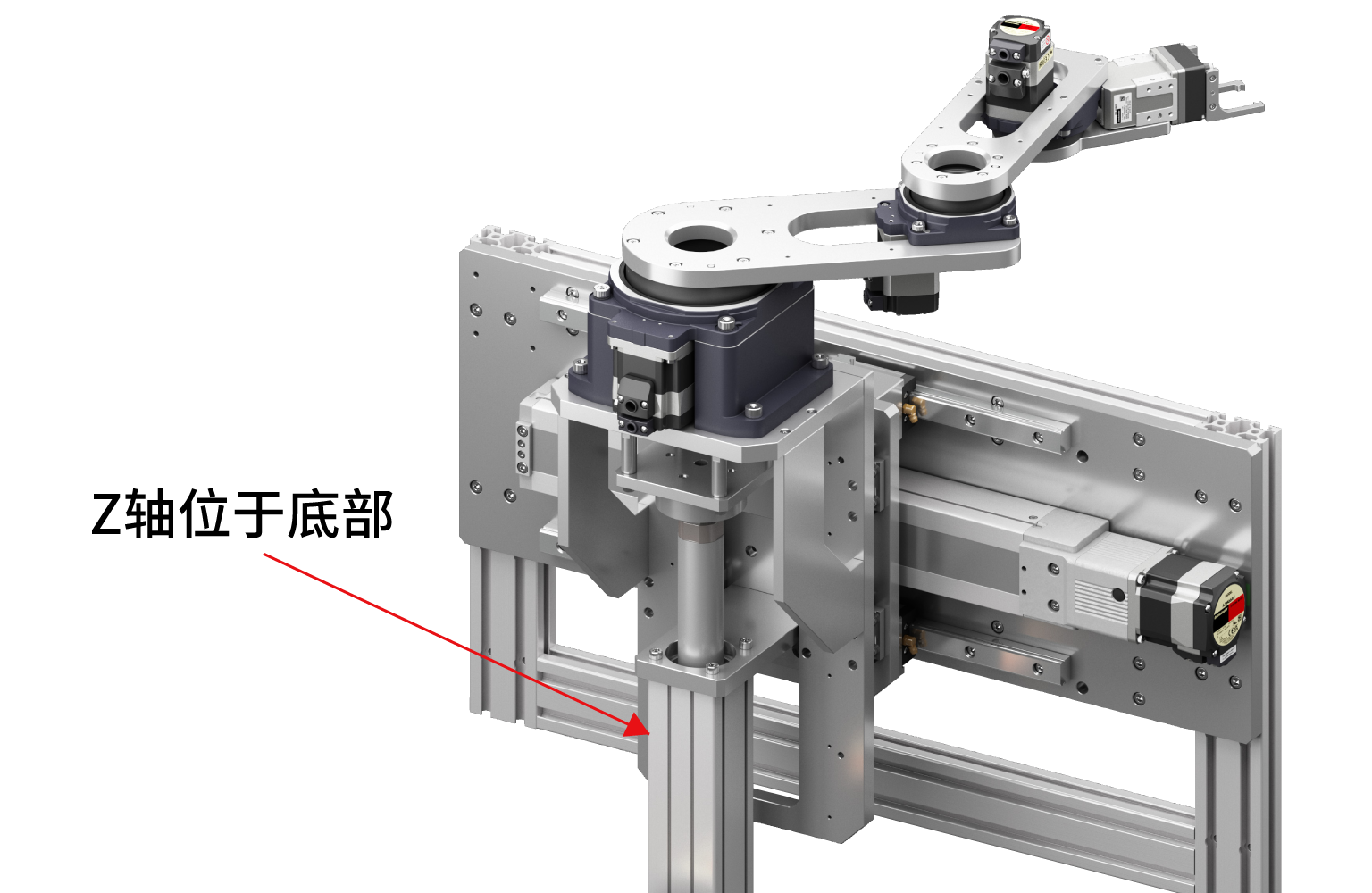 SCARA整体像 Z轴安装在底部